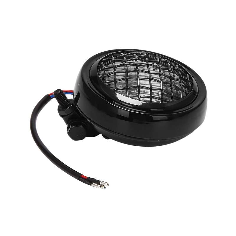 Motorcycle Fence Headlight 12V Retro Head Light for General Modified Motorcycles -Silver