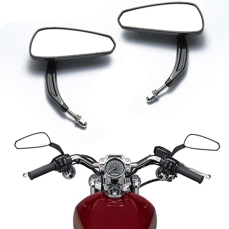 Motorcycle Flaming Black Side Mirrors Rearview Mirror for Softail Standard Glide Road Custom Touring
