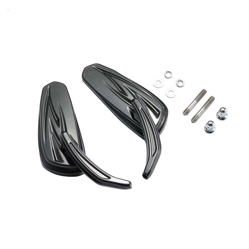 Motorcycle Flaming Black Side Mirrors Rearview Mirror for Softail Standard Glide Road Custom Touring