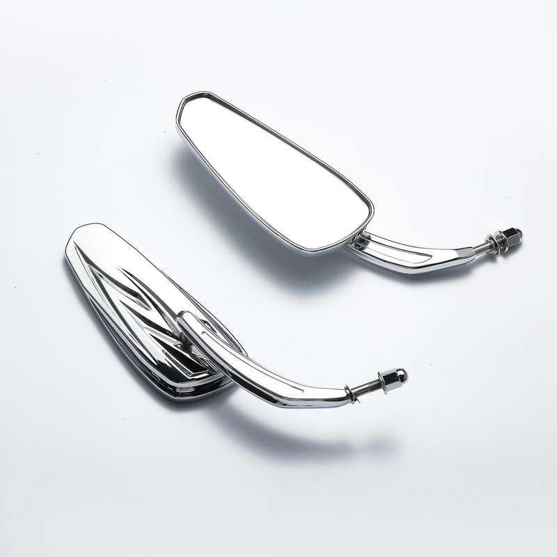 Motorcycle Flaming Chrome Side Mirrors Rearview Mirror for Softail Standard Glide Road Custom Tourin