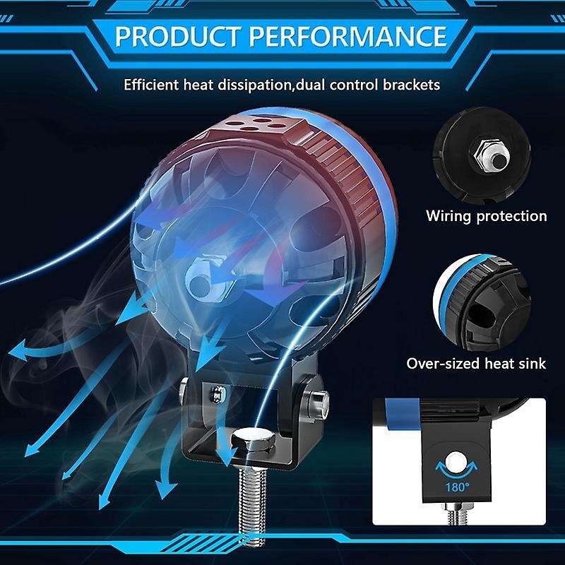 Motorcycle Fog Light Amber White Pod Lights Offroad Work Lights Spotlight Led Driving Light with Wir