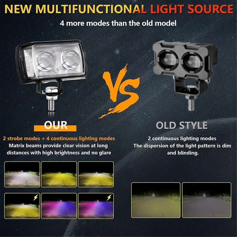 Motorcycle Fog Lights Warning Splash Light 6 Color Fog Lamps Led Spot Light Auxiliary Light Headligh