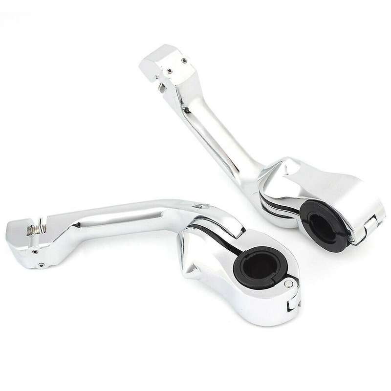 Motorcycle Footpeg Clamp 1-1/4inch 32mm Foot Rests Footpeg Long Angled Highway Engine Guard for Glid