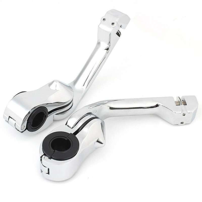 Motorcycle Footpeg Clamp 1-1/4inch 32mm Foot Rests Footpeg Long Angled Highway Engine Guard for Glid