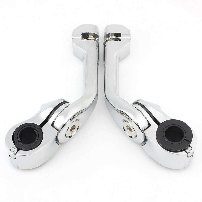 Motorcycle Footpeg Clamp 1-1/4inch 32mm Foot Rests Footpeg Long Angled Highway Engine Guard for Glid