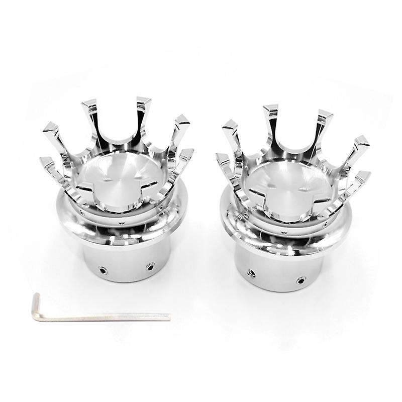 Motorcycle Front Axle Nut Covers Bolt Cap Chrome Crown Aluminum for XL883 XL1200 Touring V Rod CVO