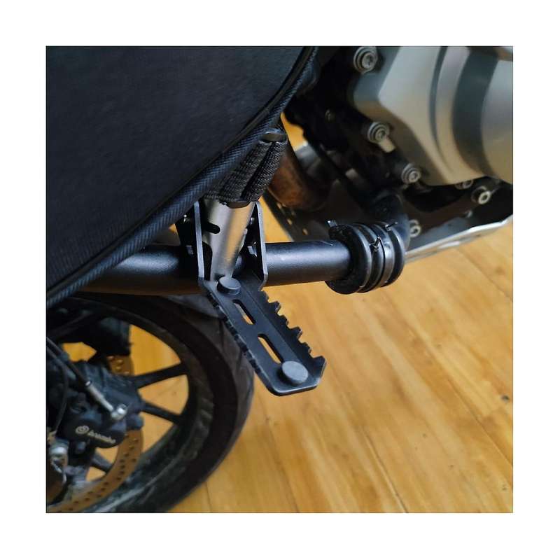 Motorcycle Front Driver Highway Footrest Folding Footpeg 22-25mm for Crf1000l Africa Twin for (blac