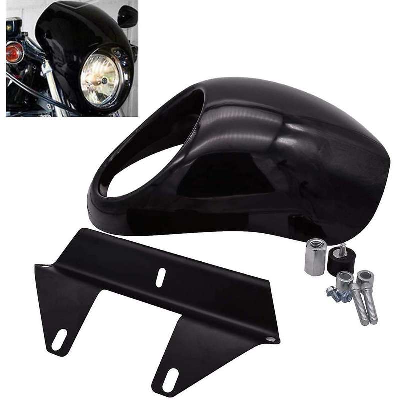 Motorcycle Front Headlight Fairing Mask Cover Fork Cowl Compatible with Bracket for FX XL 883 1200 1