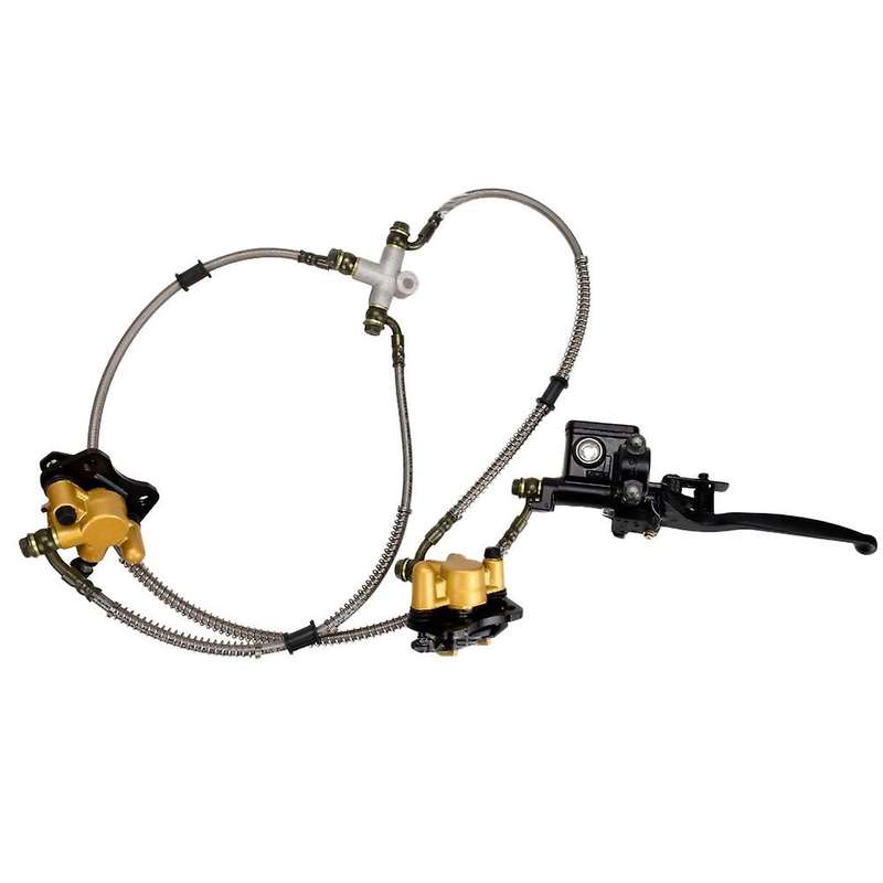 Motorcycle Front Hydraulic Disc Brake Caliper Master Cylinder for Mini Bike GO Kart Trolley ATV 50CC
