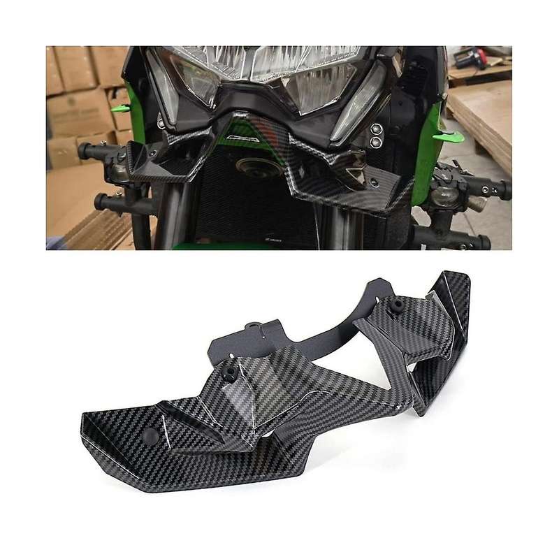 Motorcycle Front Spoiler Winglet Aerodynamic Wing Kit Spoiler for Z900 2020 2021 22(carbon Fiber Pat