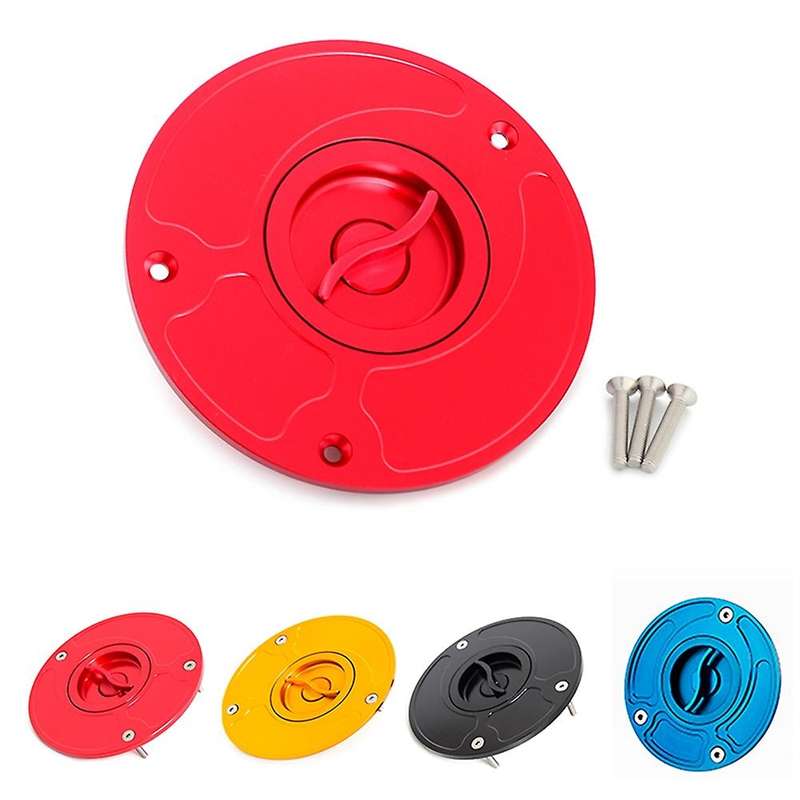 Motorcycle Fuel Tank Gas Cap Cover Keyless CNC Fuel Tank Cap for Motorcycle CB900F 1000RR VTR1000(Bl