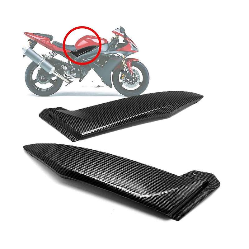 Motorcycle Gas Tank Side Trim Cover Panel Fairing Carbon Fiber Finish for Yzf R1 2002 2003