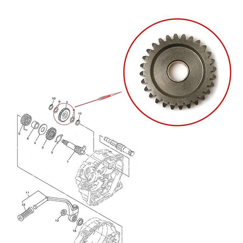 Motorcycle Gear Kick Ldle for YBR125 XTZ125 YBR 125 Starting Shaft Gear Engine Kickstart 5VL-E5651-0