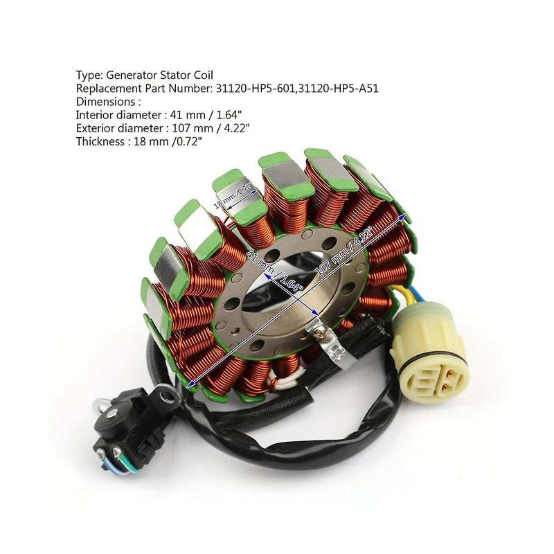 Motorcycle Generator Stator Coil for Trx420 Rancher Fe Fm Te Tm Fpe Fpm 2007-2013 31120-hp5-601 3112