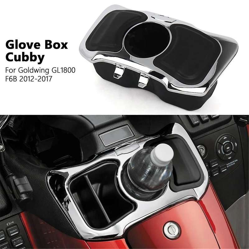 Motorcycle Glove Box Cubby Storage Box with Cup Holder for Goldwing GL1800 Gold Wing F6B 2012-2017 B