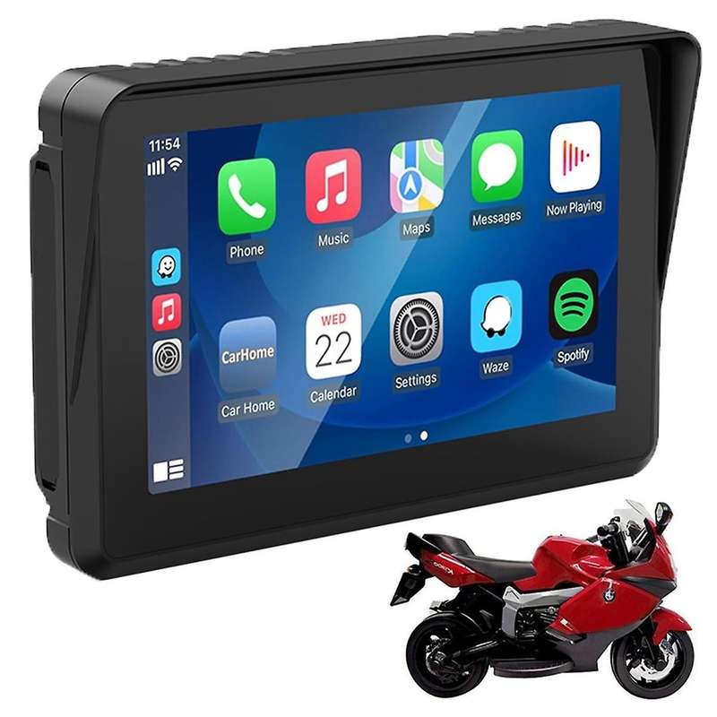 Motorcycle GPS Carplay Touchscreen, Wireless CarPlay & Android Auto Portable Stereo, 5 Inch Waterpro