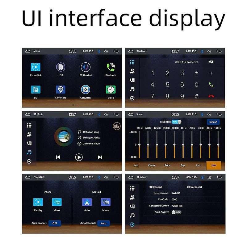 Motorcycle GPS Navigation IP65 Waterproof Wireless Carplay Android Auto Display 5 Inch Bluetooth Po