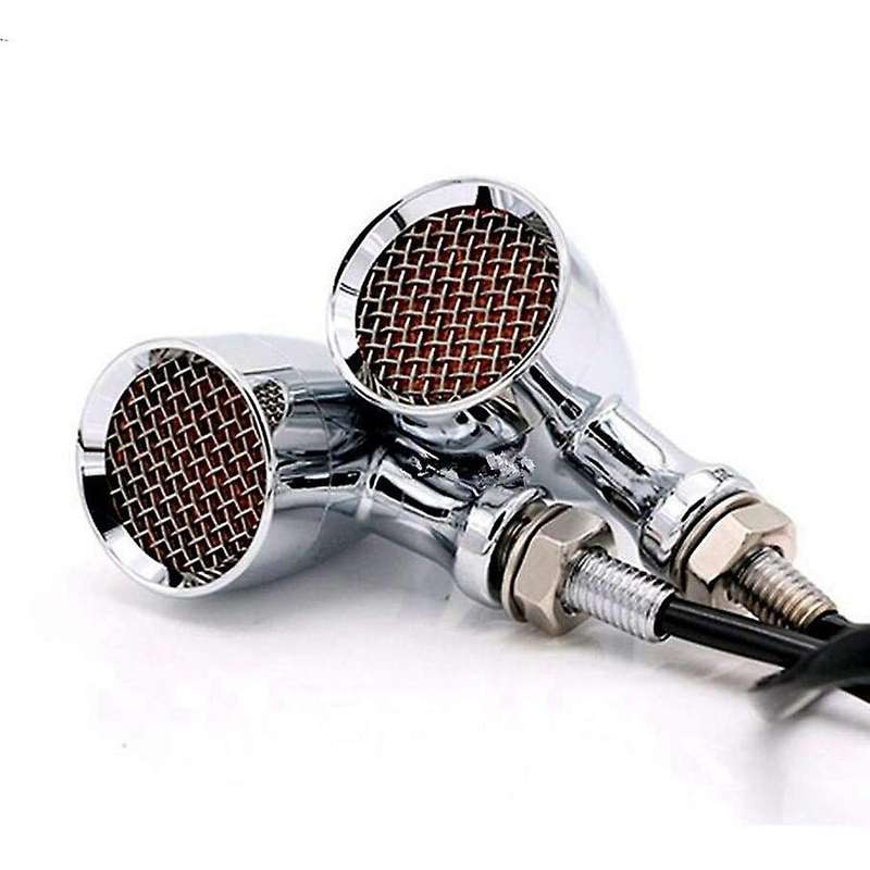 Motorcycle Grid Retro Turn Signal Light Indicators LED Brake Light Universal for Cruise Prince 4Pcs,