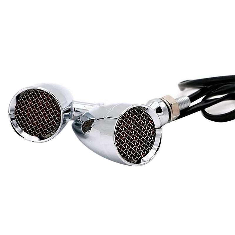 Motorcycle Grid Retro Turn Signal Light Indicators LED Brake Light Universal for Cruise Prince 4Pcs,