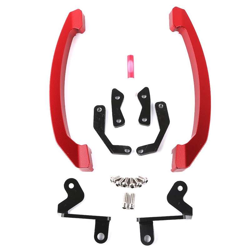 Motorcycle Grab Handle Bars Rear Seat Passenger Grab Rail Handle for MT07 2014-2016 Red