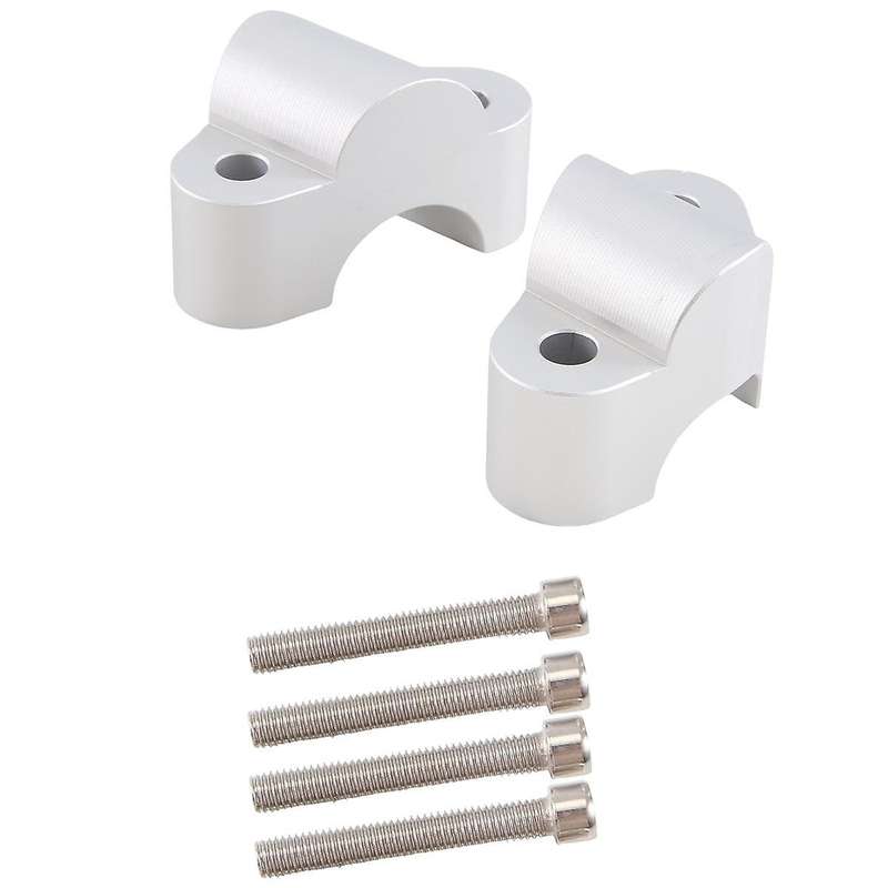 Motorcycle Handlebar Riser Bar Mount Handle Clamp Mounting for V4 V4(Silver)