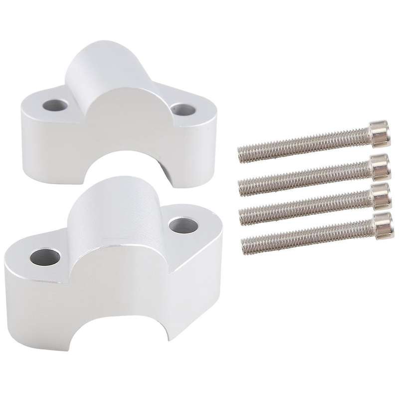 Motorcycle Handlebar Riser Bar Mount Handle Clamp Mounting for V4 V4(Silver)