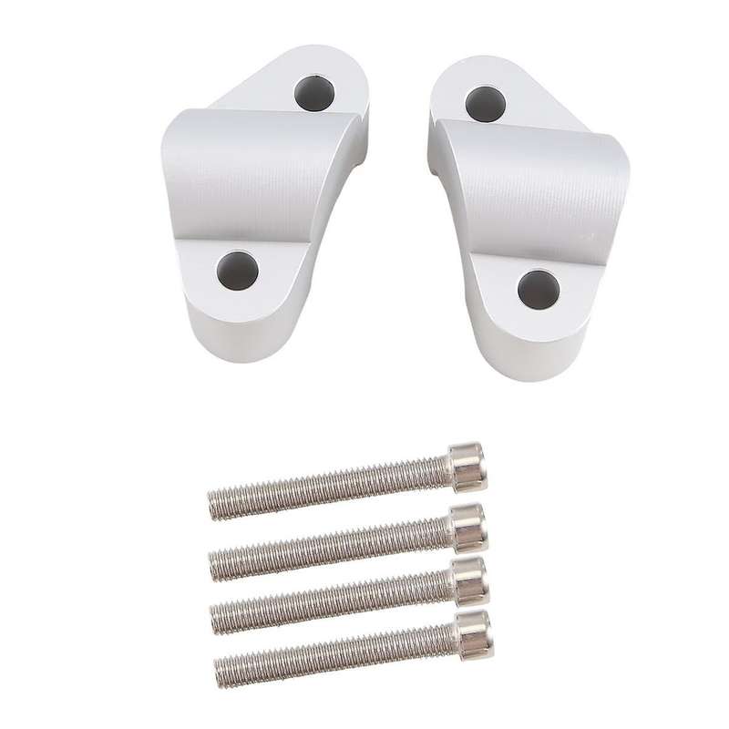 Motorcycle Handlebar Riser Bar Mount Handle Clamp Mounting for V4 V4(Silver)