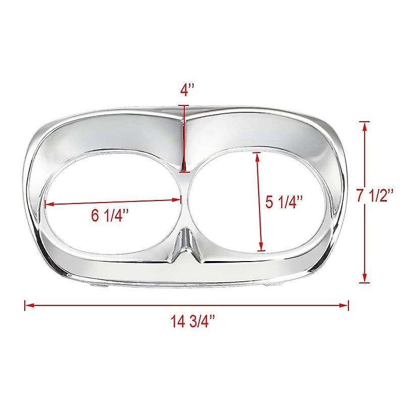 Motorcycle Head Light Lamp Dual Headlight Trim Cover Bezel for Road Glide FLTR 1998-2013,Chrome