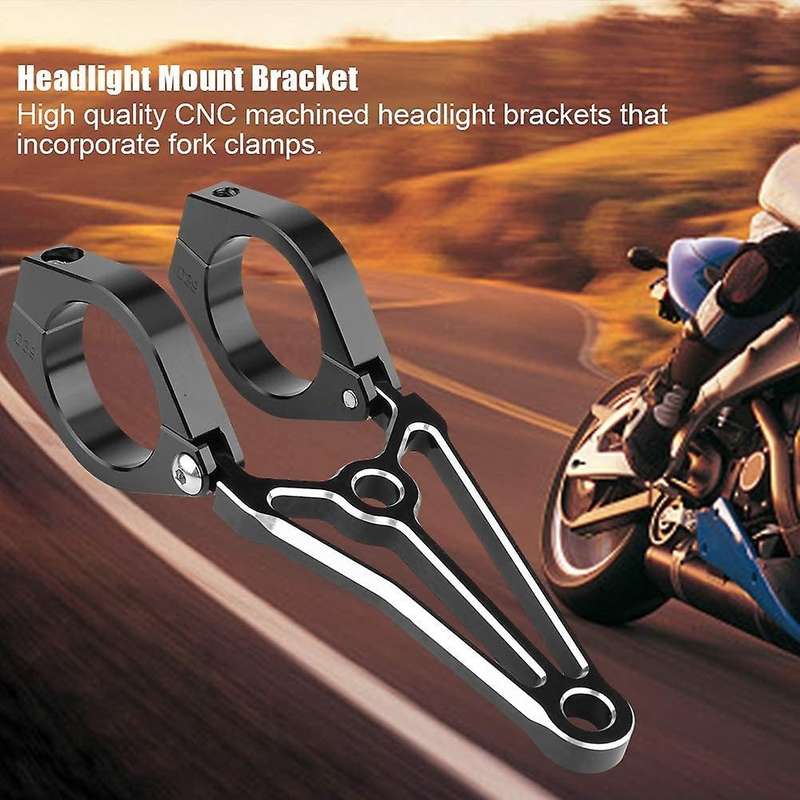 Motorcycle Headlight Bracket 39mm Tube Fork Mount Cafe Extension Bracket Holder for Black Cut