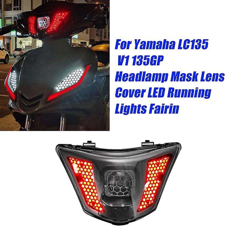 Motorcycle Headlight Red Led Running Lights Fairing 12v 25w for Lc135 V1 135gp Head Light Lamp Mask