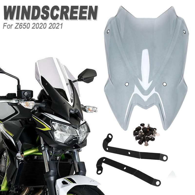 Motorcycle Headlight Windshield Windscreen Wind Deflector for Z650 Z900 2020 2021