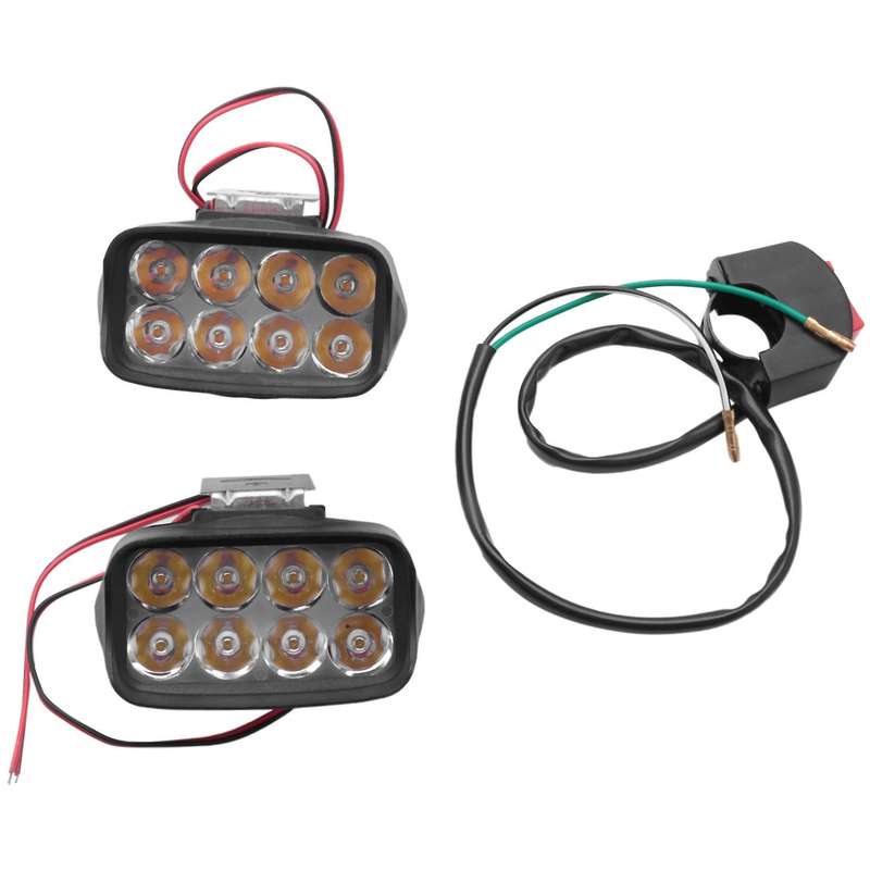 Motorcycle Headlights 12V Spotlights Bright Moto Fog Spot Lamp Waterproof Motorbike Auxiliary Drivin