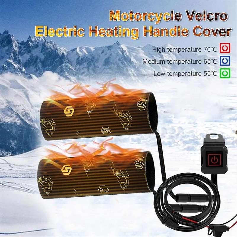 Motorcycle Heating Handle Grip 12v 3-gear Waterproof Thermal Handlebar Heater Warmer for Electric S