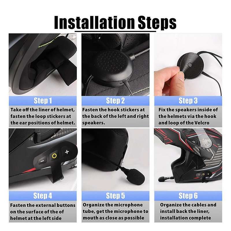 Motorcycle Helmet Headset Bluetooth 5.2 Wireless Earphone Handsfree Call Kit Stereo for Mp3 Music P