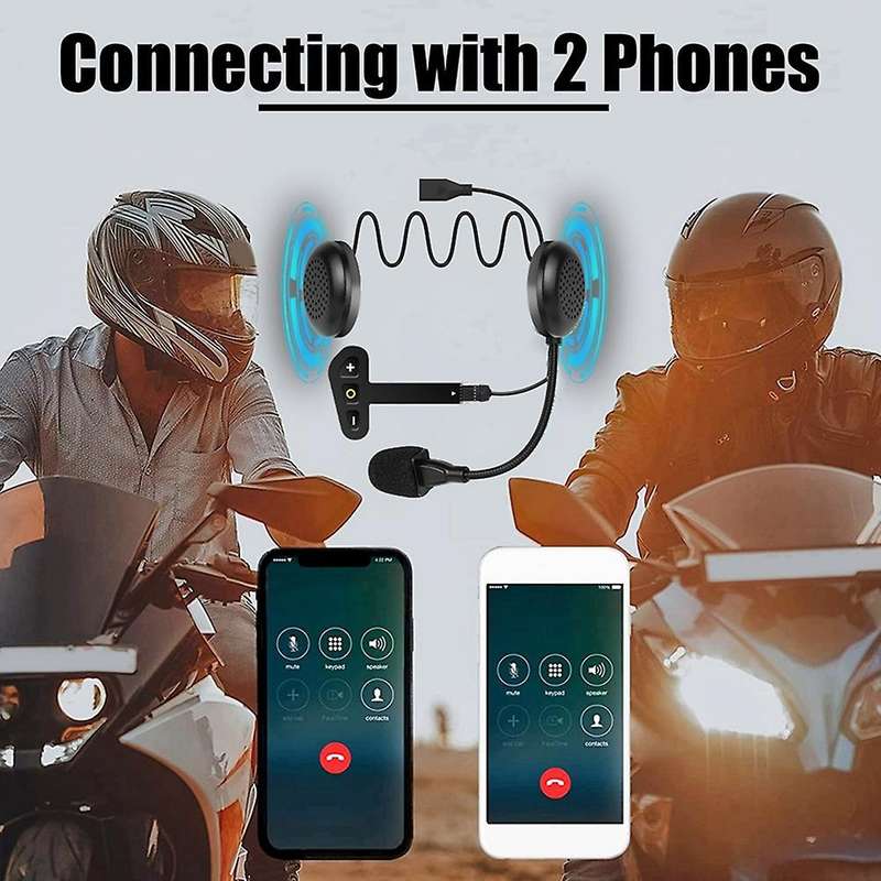 Motorcycle Helmet Headset Bluetooth 5.2 Wireless Earphone Handsfree Call Kit Stereo for Mp3 Music P