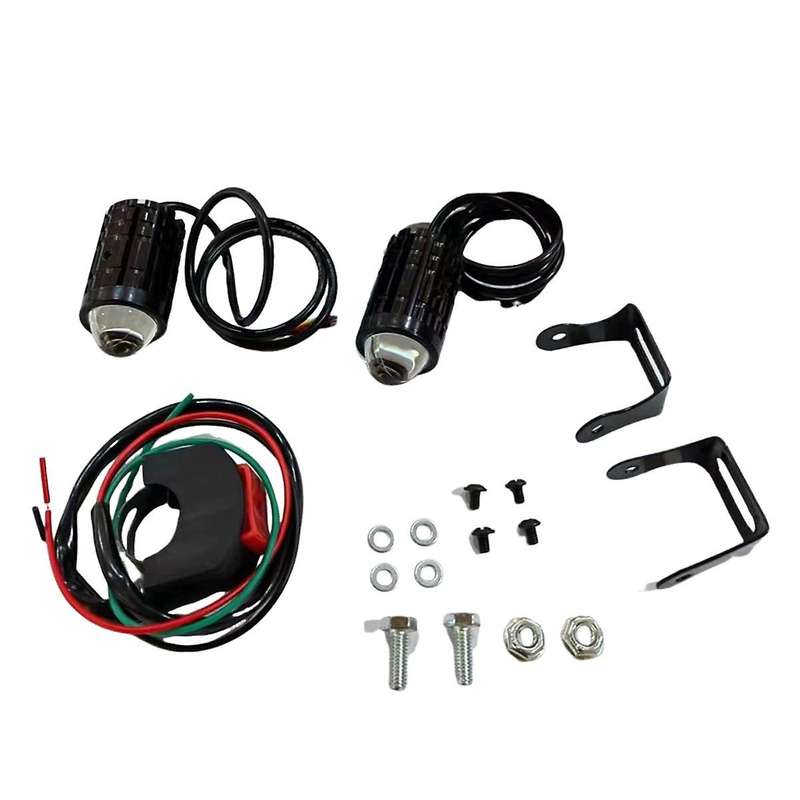 Motorcycle High Power Lens Spotlight 6000K LED Dual Color External Spotlights 8-80V Headlights with