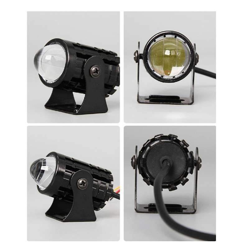 Motorcycle High Power Lens Spotlight 6000K LED Dual Color External Spotlights 8-80V Headlights with