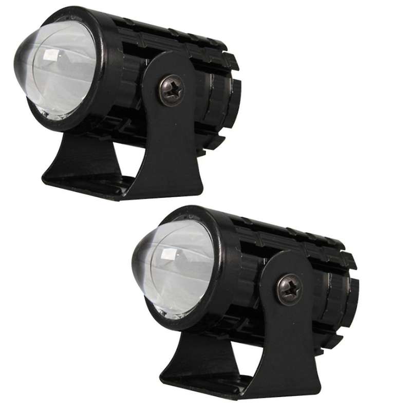 Motorcycle High Power Lens Spotlight 6000K LED Dual Color External Spotlights 8-80V Headlights with