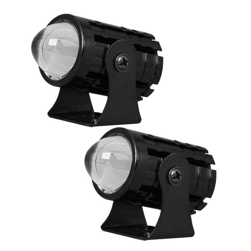 Motorcycle High Power Lens Spotlight 6000K LED Dual Color External Spotlights 8-80V Headlights with