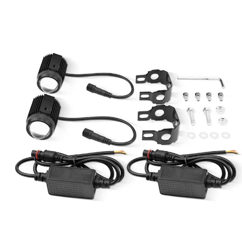Motorcycle High Power Lens Spotlight 6500K LED Dual Color External Spotlights 12W Motorcycle Headlig