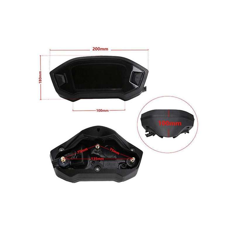 Motorcycle Lcd Digital Odometer Led Speedometer Universal for 2, 4 Cylinder Model