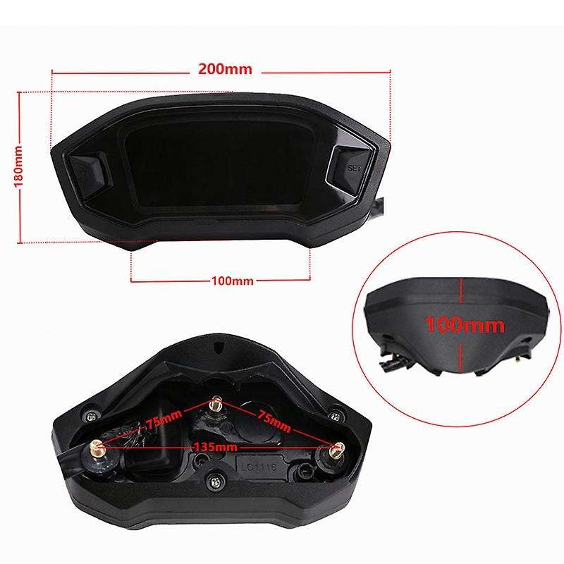 Motorcycle LCD Instrument Universal Speedometer 13000 RPM for 1,2,4 Cylinder Digital Odometer Tachom
