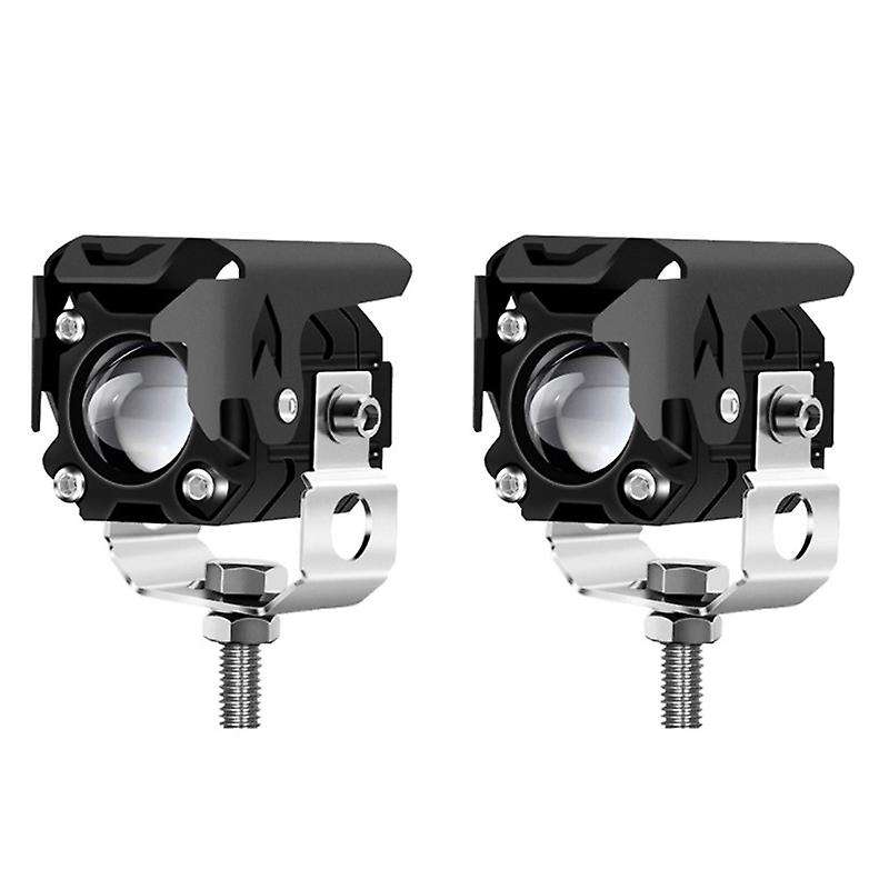 Motorcycle LED Driving Fog Lights 60W 6000LM Amber White Lights 1.3Inch Aux Spotlight Headlight for