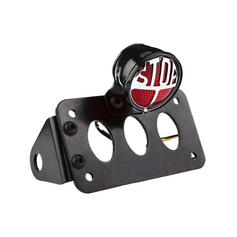 Motorcycle LED Brake Tail Light 3/4 Inch Side Mount License Plate Bracket for Chopper