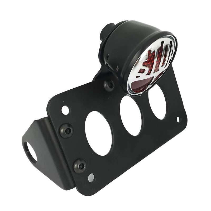 Motorcycle LED Brake Tail Light 3/4 Inch Side Mount License Plate Bracket for Chopper