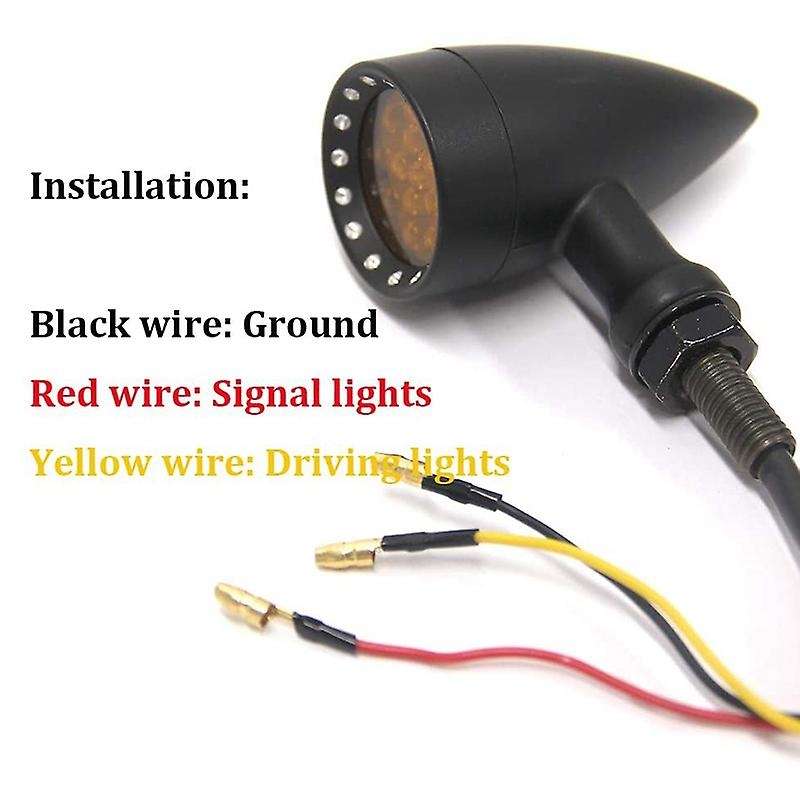 Motorcycle LED Black Amber Brake Blinker Turn Signal Tail Light for Cafe