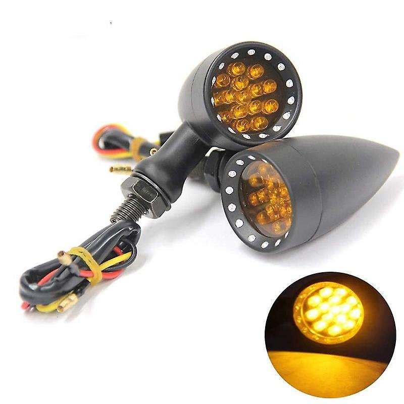 Motorcycle LED Black Amber Brake Blinker Turn Signal Tail Light for Cafe