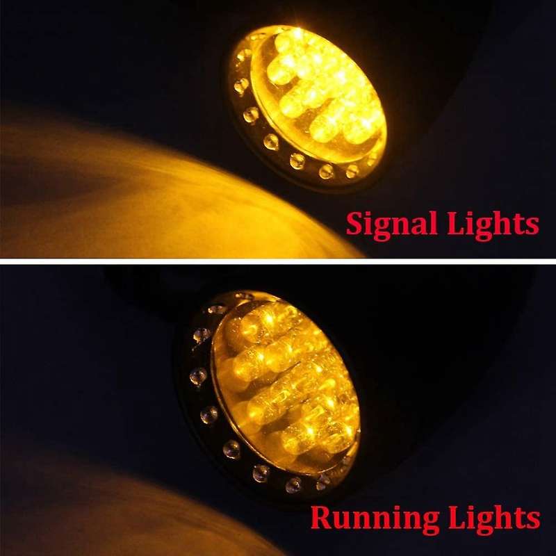 Motorcycle LED Black Amber Brake Blinker Turn Signal Tail Light for Cafe