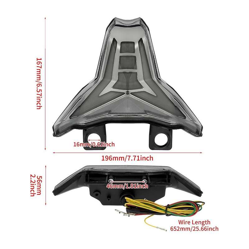 Motorcycle Led Rear Lights Rear Brake Light Turn Signals Assembly for Zx10r Ninja 2016-2018 Z1000 2