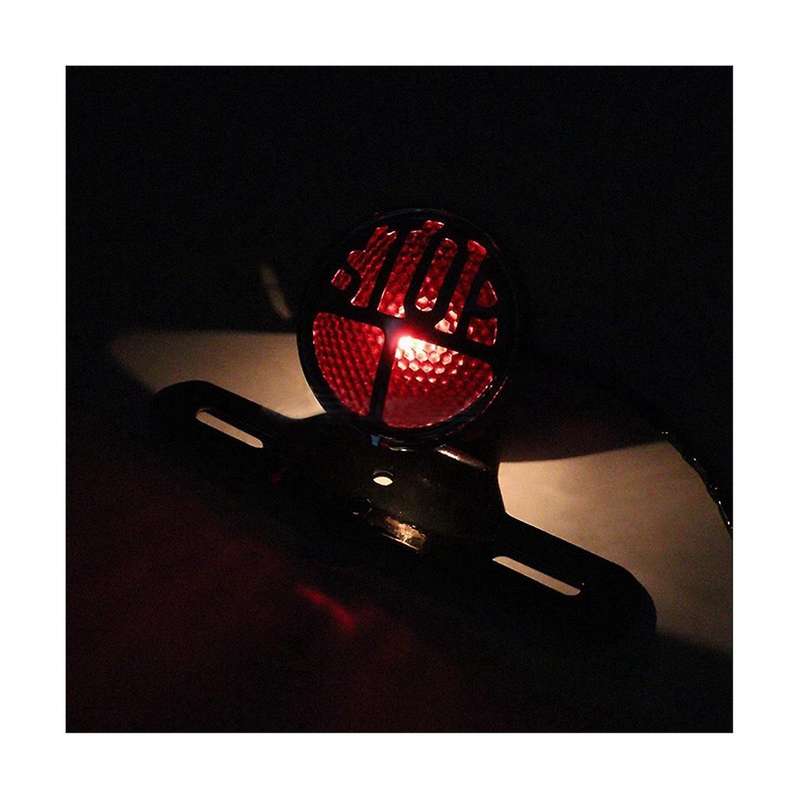 Motorcycle Led Retro Taillight Stop Tail Light Number Plate Rear Lamp for Chopper Cafe